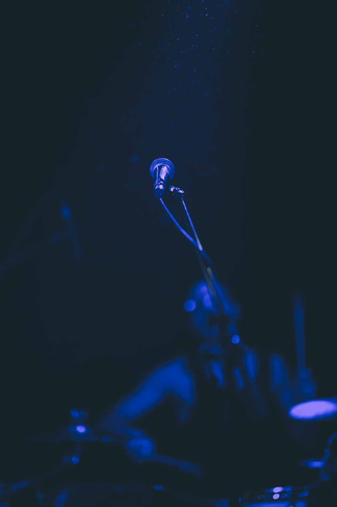 Professional studio microphone in a recording studio